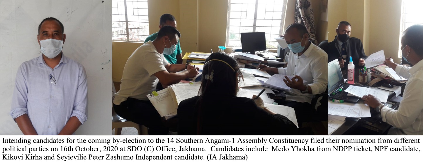 INTENDING CANDIDATES FOR BY-ELECTION TO 14 SOUTHERN ANGAMI I CONSTITUENCY FILED NOMINATION