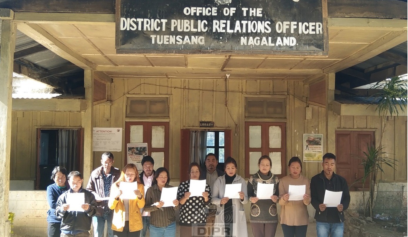 DPRO Staff Tuensang celebrating Constitution Day on 24th November 2023 at the office premises.(DPRO Tuensang 