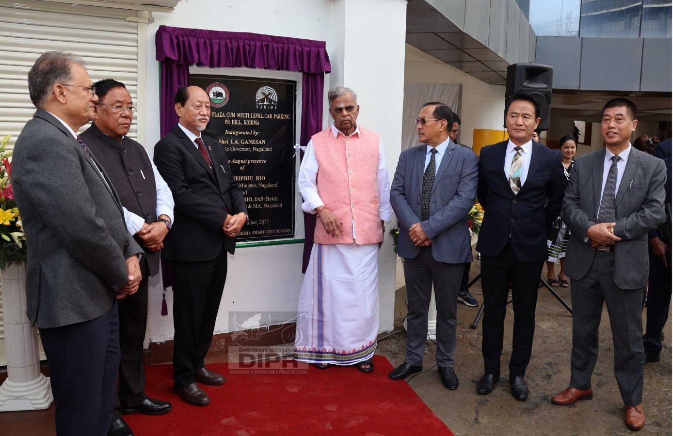 GOVERNOR LA GANESAN INAUGURATED MULTI LEVEL CAR PARKINGS, P.R HILL, IN THE STATE CAPITAL, KOHIMA