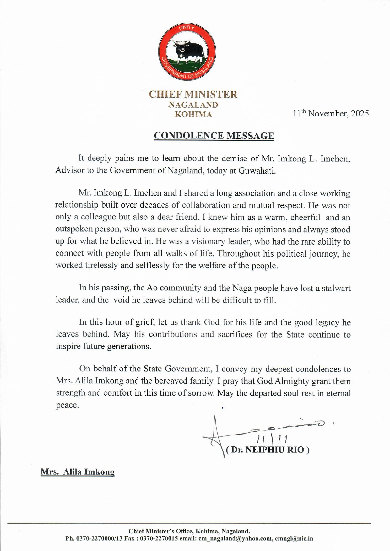 Condolences-Messages-for-Lt-Imkong-L-Imchen-from-Chief-Minister-Nagaland-Dr-Niephiu-Rio
