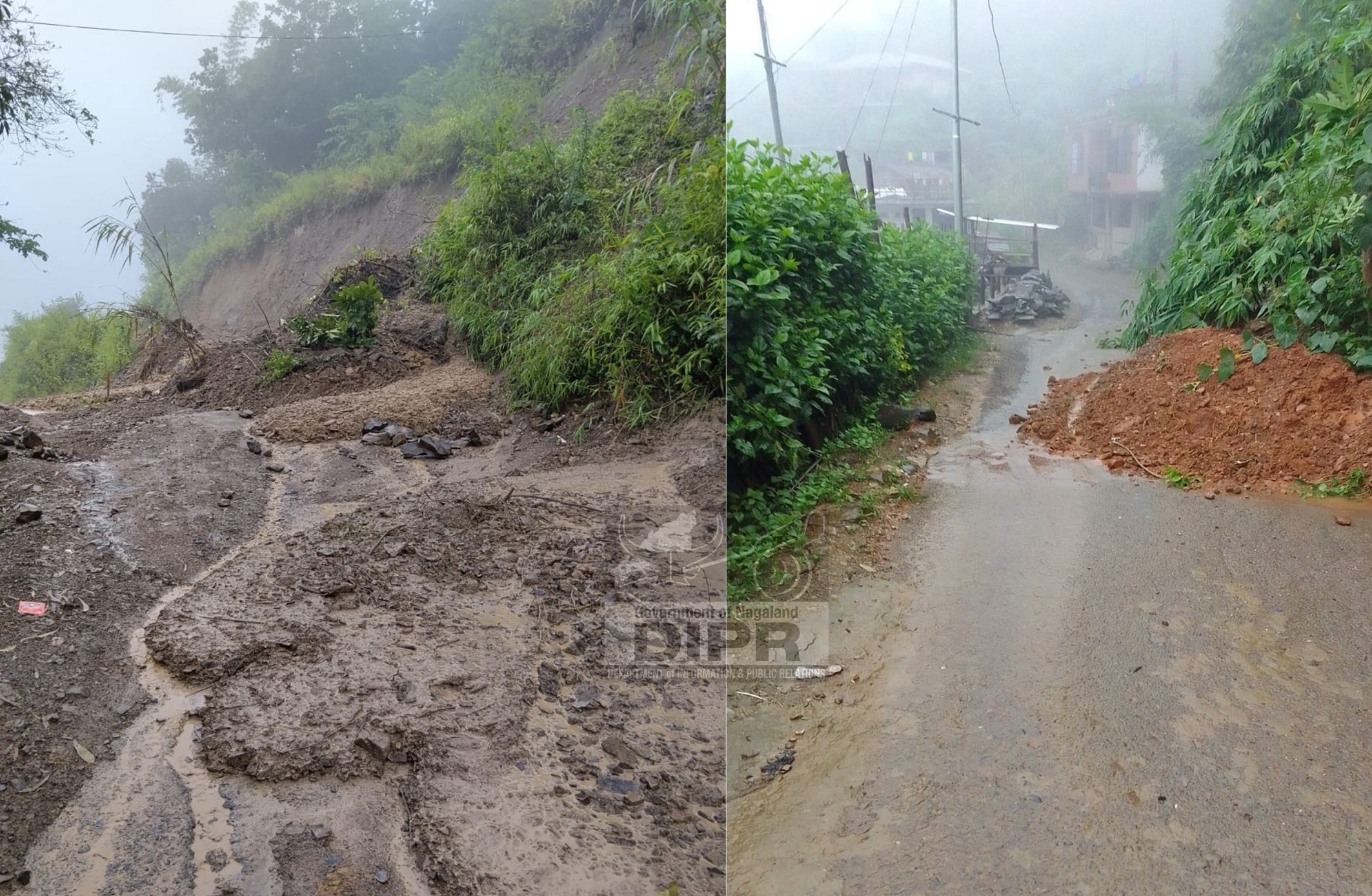 Landslides Damage Roads in Kiphire Town