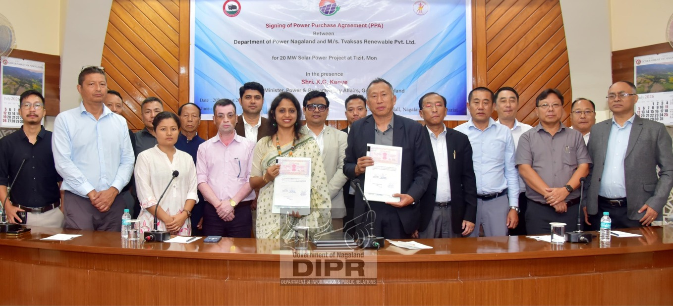 SIGNING OF PPA FOR 20 MW SOLAR POWER PLANT HELD AT KOHIMA