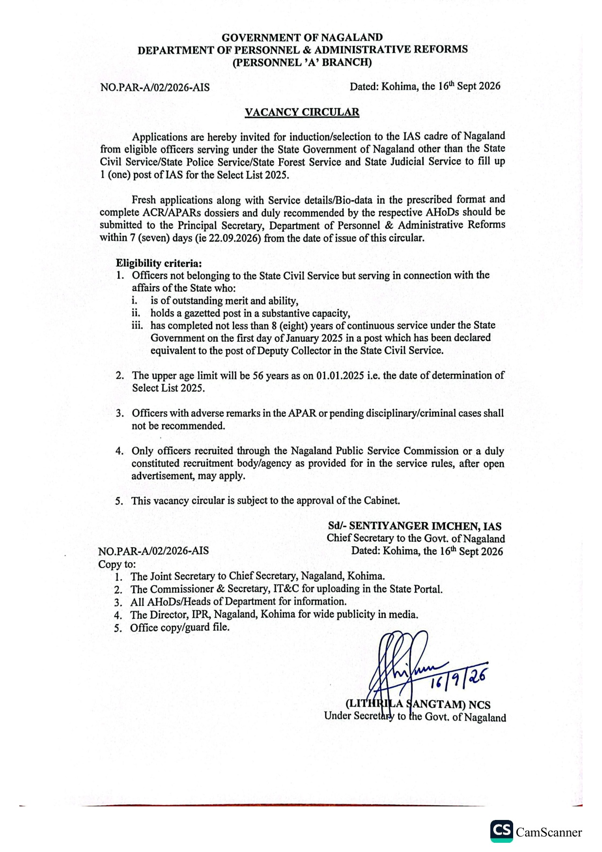Non-SCS circular. 2026