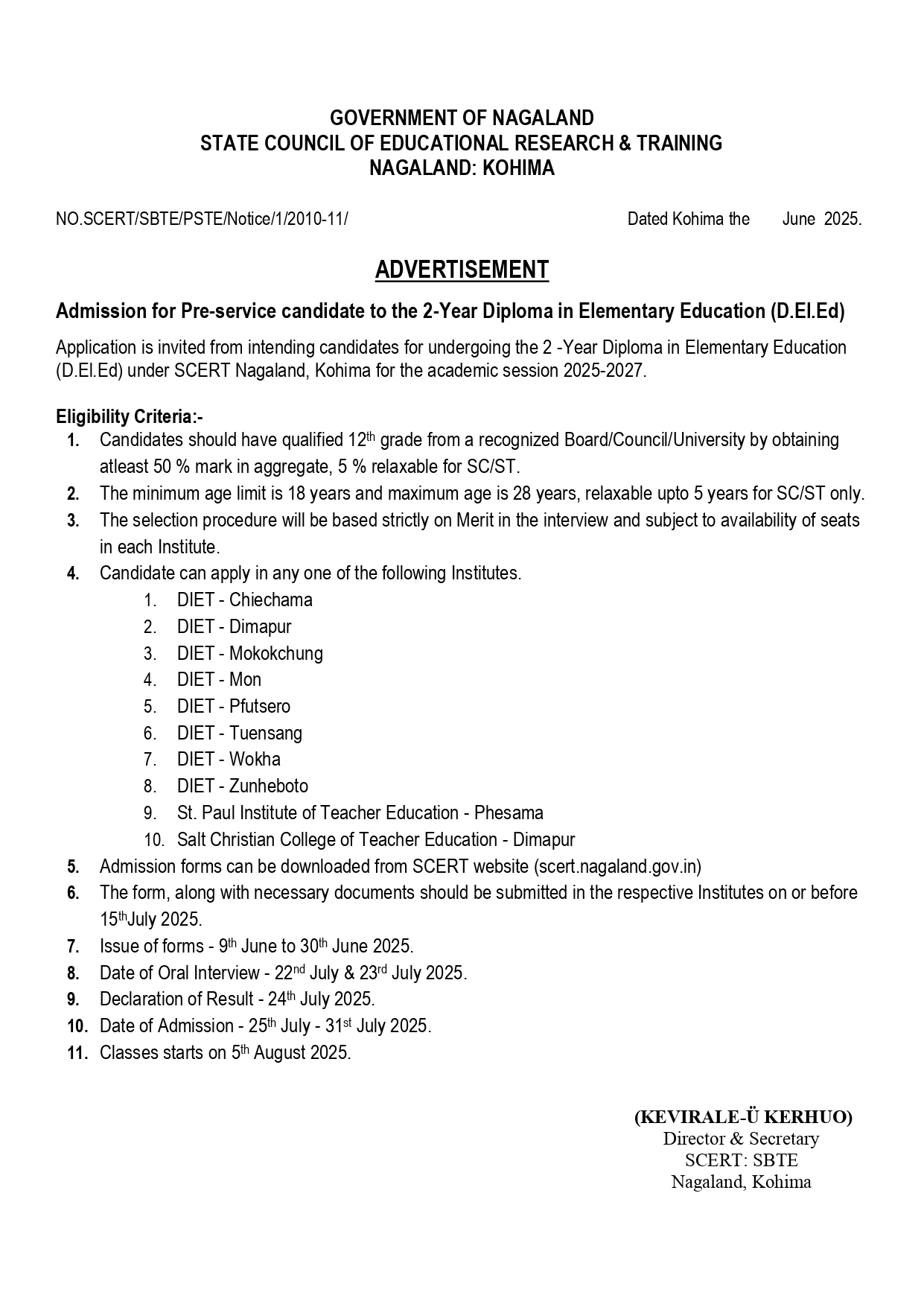 Advertisement-SCERT