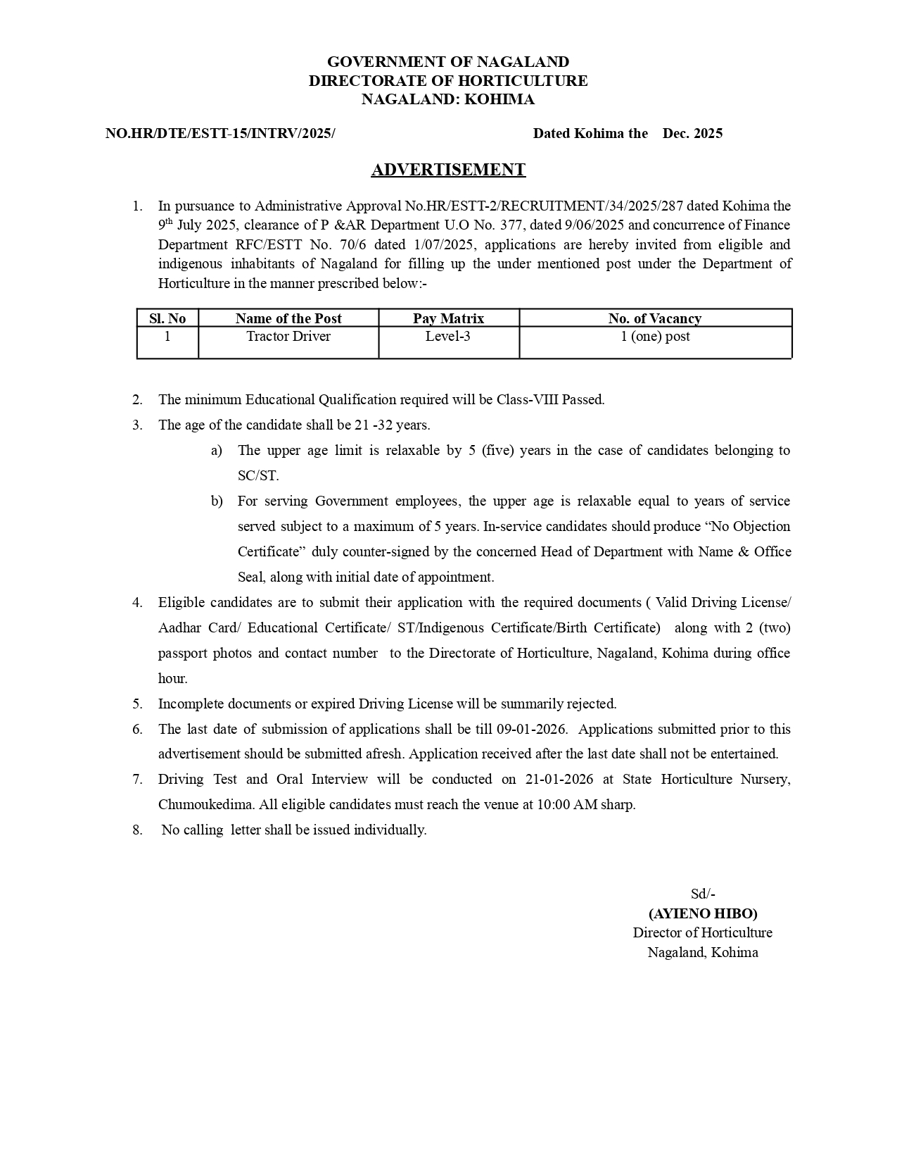 advertisement: Horticulture