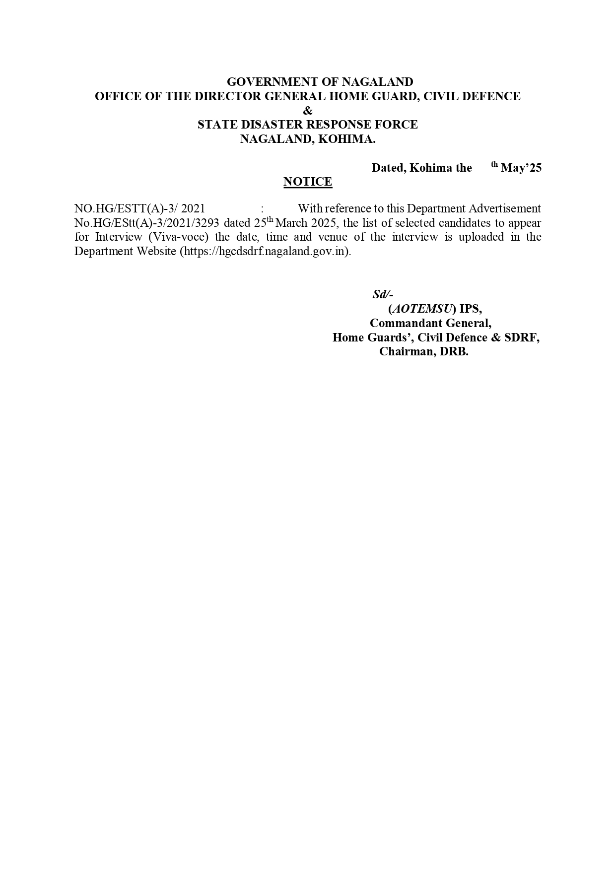 Notice: Home Guard