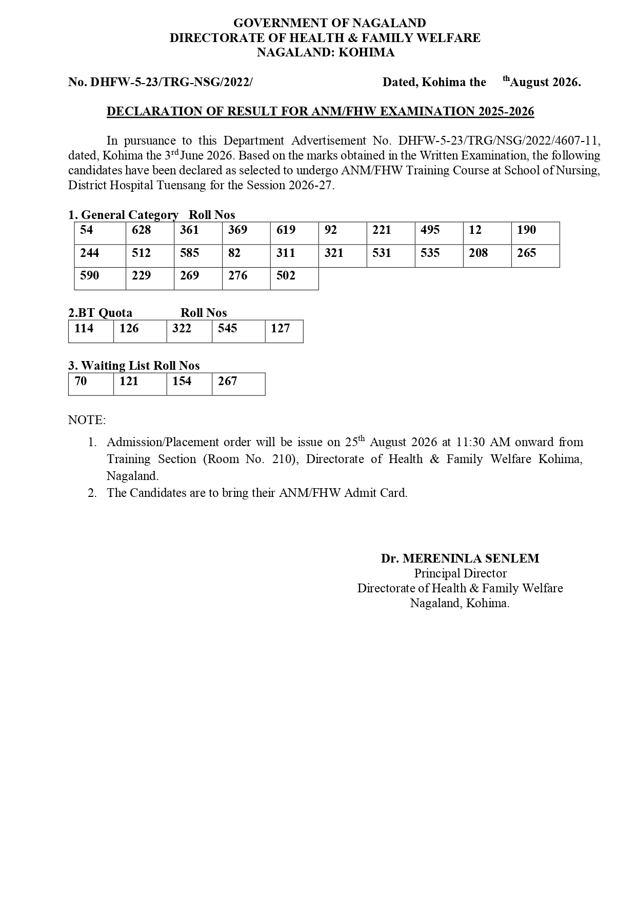 Notification Technical Education
