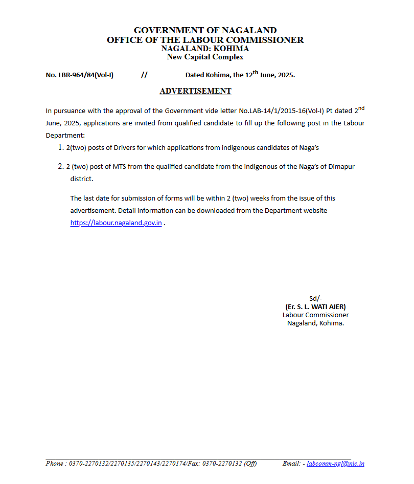 Advertisement: Labour commissioner