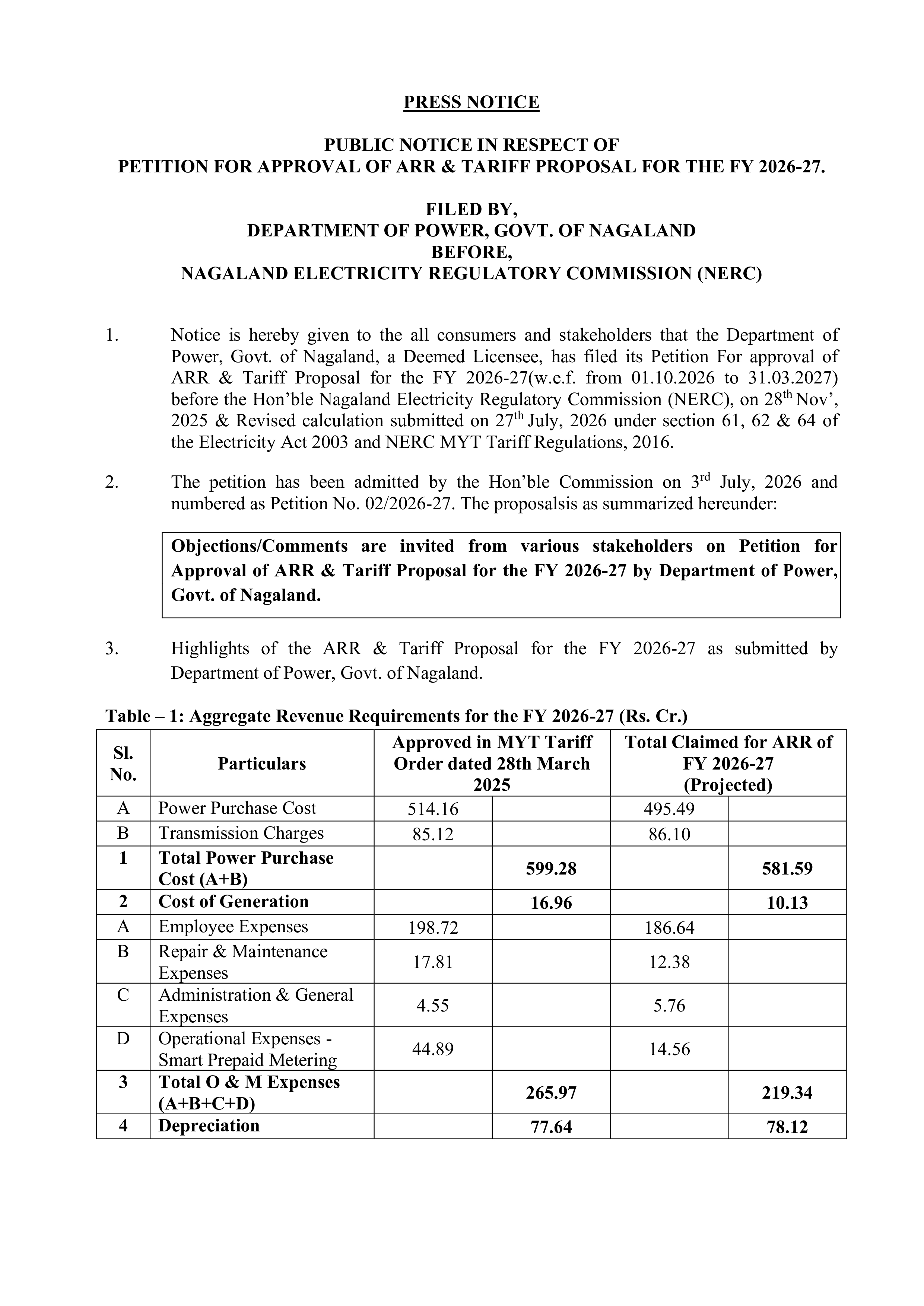 Public notice