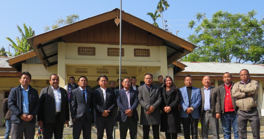 ADC Bhandari, Tiameren Chang and subdivisional officials during the farewell programme held in his honour on being transferred, on 7th February 2022.