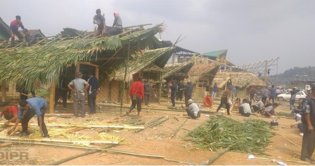 Preparation for the Phom Monyu Tribal Festival celebration