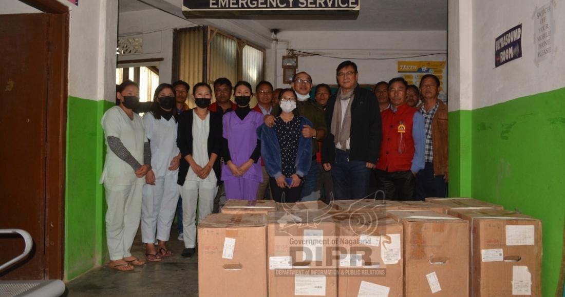 K.T Sukhalu donated oxygen concentrators at DH Zunheboto