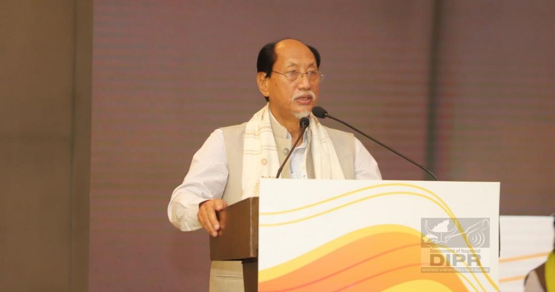 Rio speaking during the interaction programme between State Governments of North East and Central Government at Guwahati