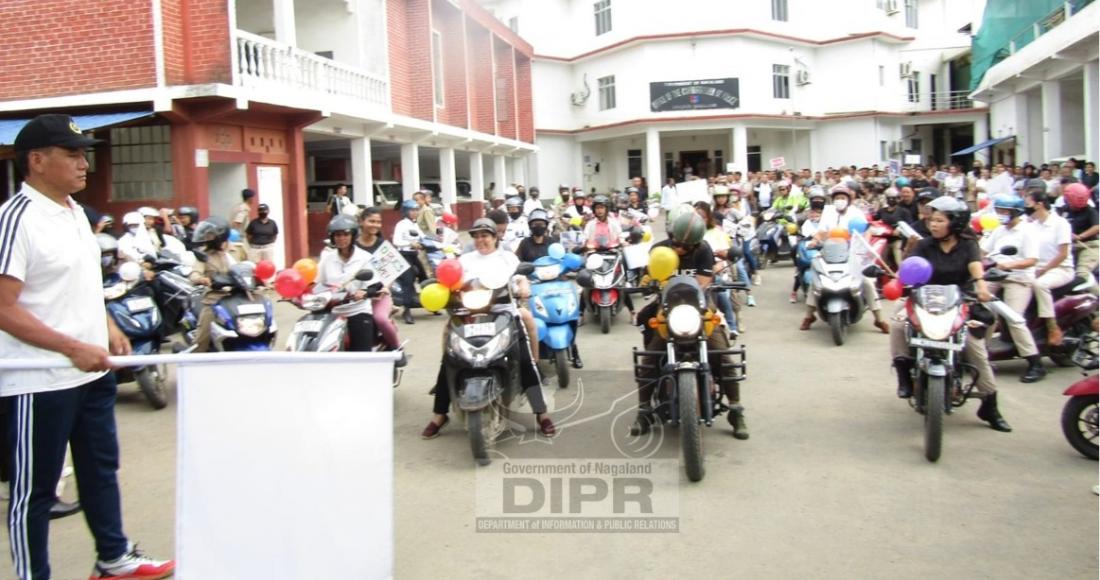 Flagging off all woman two Wheelers rally at Dimapur