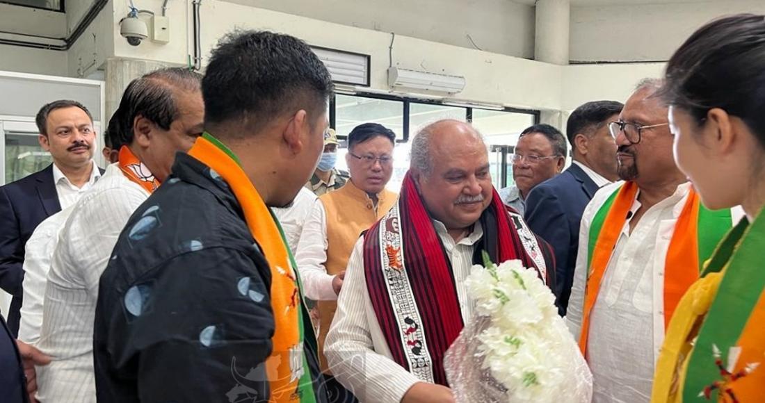 Union Minister of Agriculture arrives at Dimapur airport