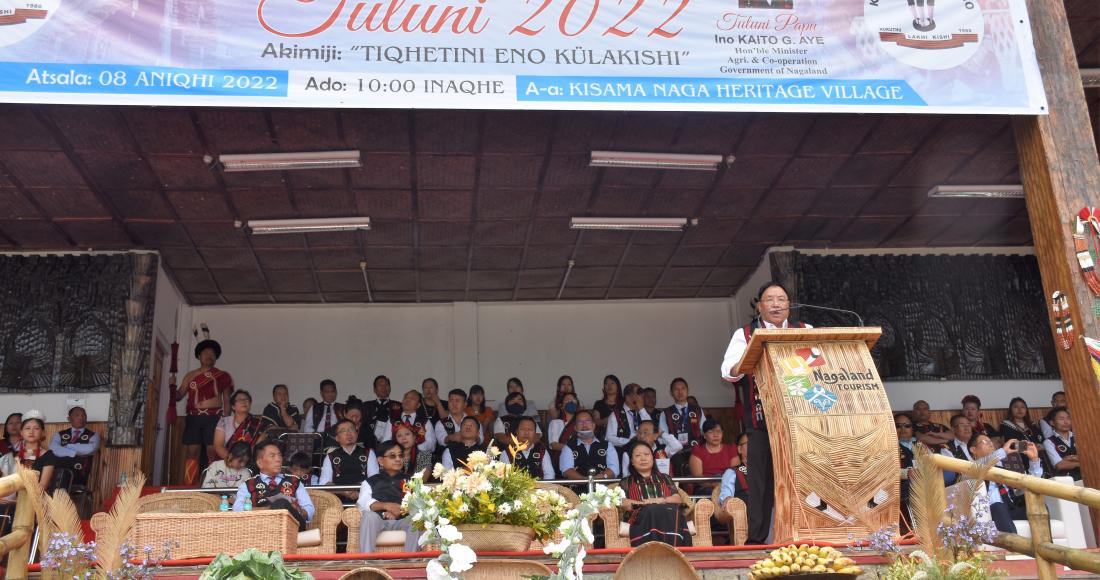 Tuluni festival was celebrated in Kohima with Minister, Kaito G Aye as the Tuluni Father at the Naga Heritage Village, Kisama on 8th July 2022