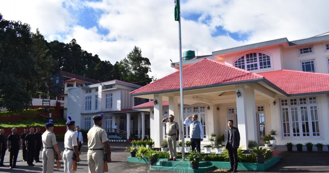 Chief Secretary taking Rashtriya Salute