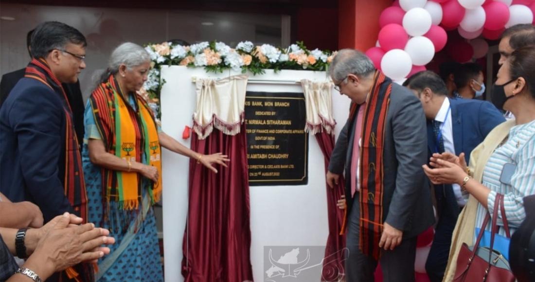 UNION FINANCE MINISTER INAUGURATES AXIS BANK MON BRANCH