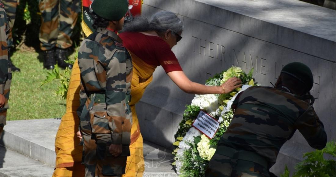 Union Finance Minister visit Kohima War Cemetery