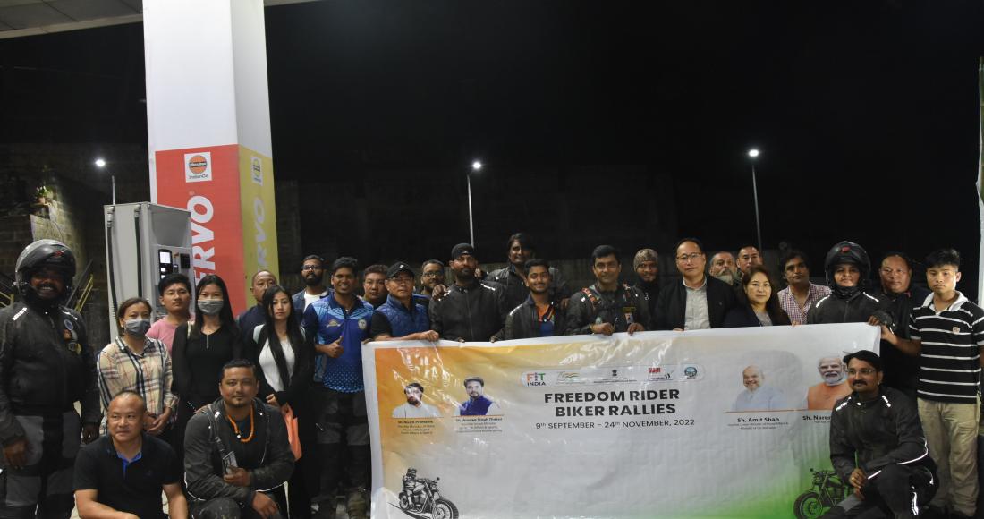  "Freedom Rider Biker Rallies" along with the Kohima team led by Secretary YRS Wezope Kenye on their arrival at Kohima on 8th October 2022. 