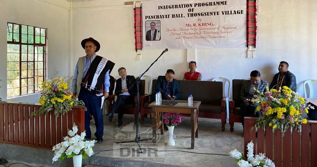 ADVISOR R KHING INAUGURATES PANCHAYAT HALL AT THONGSUNYU