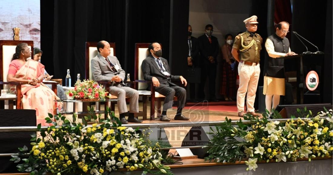 Governor of Nagaland & Assam speaking at the civic reception at Kohima