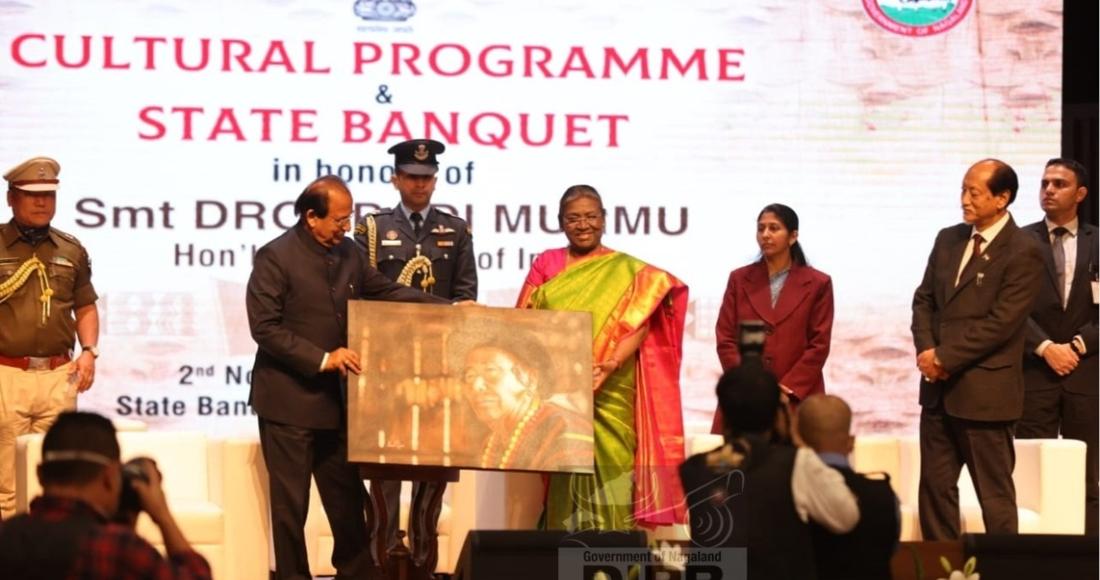 Governor of Nagaland and Assam felicitating President of India