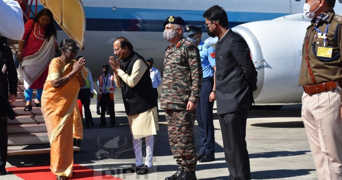 President of India by Governor of Nagaland & Assam at Dimapur Airport