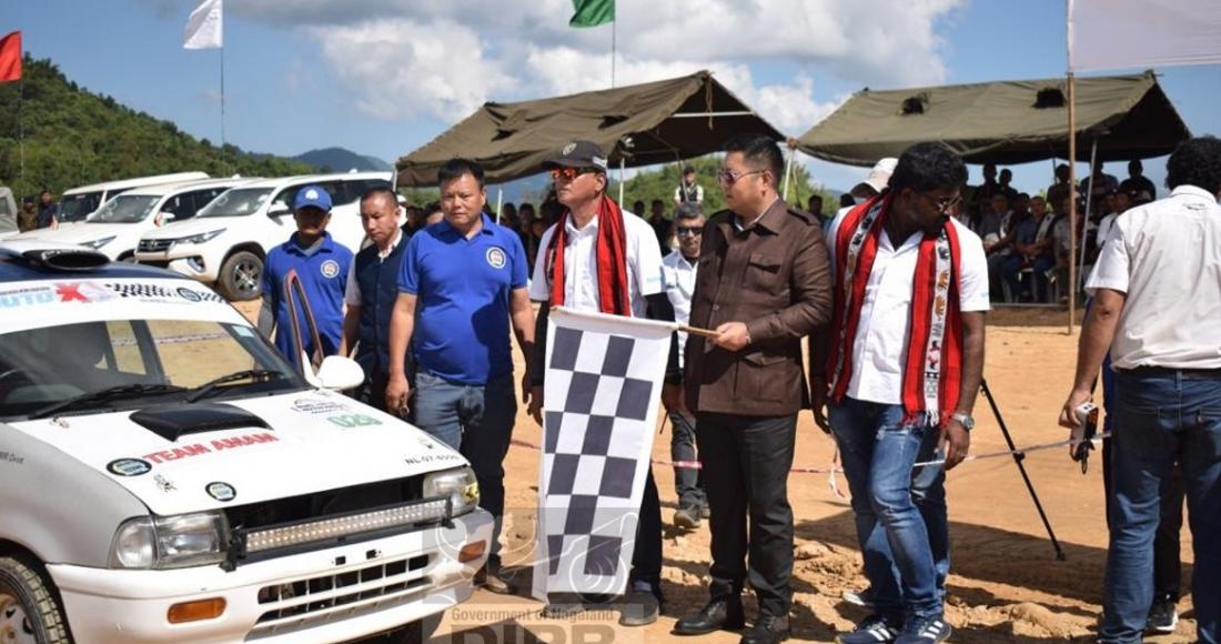 Speaker, NLA flags of INAC at Rempukong Ground, Ungma Mokokchung