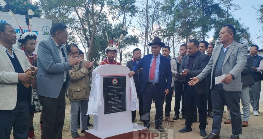 ADVISOR R KHING UNVEILS FOUNDATION STONE OF VHC AT TSEMINYU