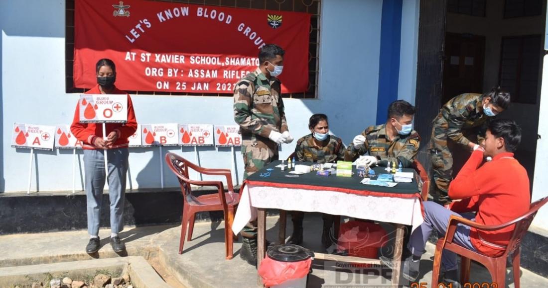 SHAMATOR BATTALION ASSAM RIFLES ORGANIZES FREE BLOOD GROUP TEST AT SHAMATOR