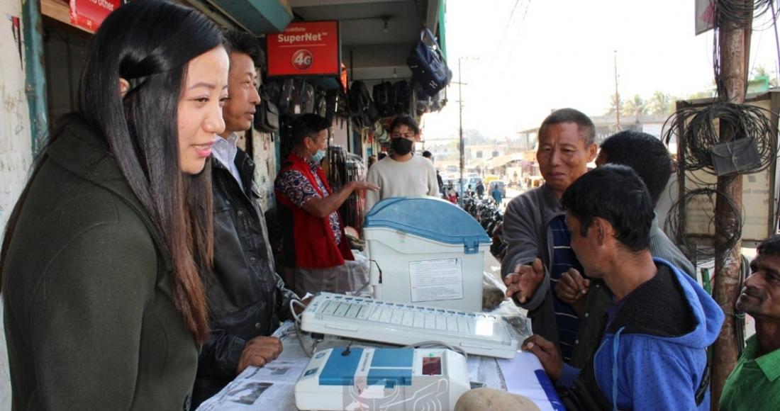 EVM/VVPAT DEMONSTRATION CARRIED OUT IN CHUMOUKEDIMA TOWN AREA