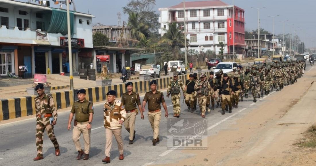 CHUMOUKEDIMA POLICE CONDUCTS FLAG MARCH IN CHUMOUKEDIMA TOWN AREA