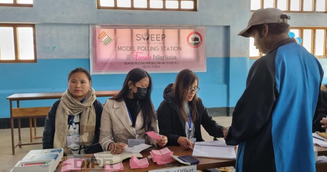 All Female officials at the SVEEP, Model Polling Station, at Zubza-Sechu II