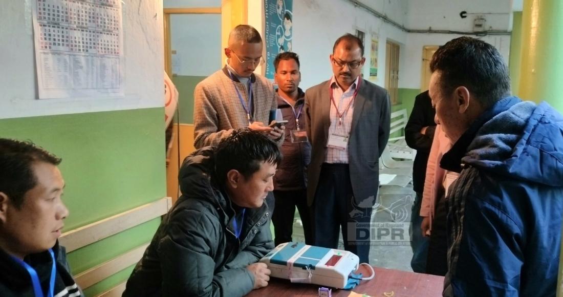 General Observer for 8 Western Angami, 14 Southern Angami-I and 15 Southern Angami-II AC visit polling station