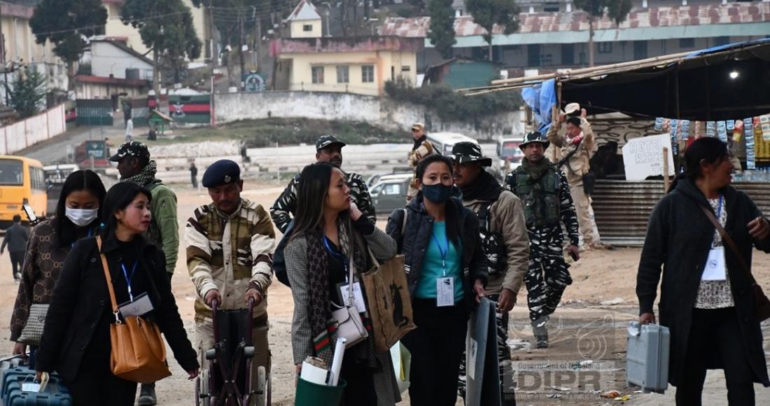 Polling Personnel's returning from their respective polling stations
