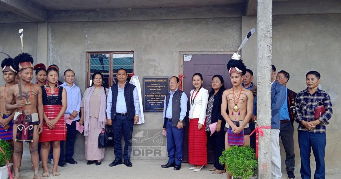 INAUGURATION OF COMMUNITY-FUNDED SCHOOL BUILDING BY LEMSACHENLOK IN YAONGYIMCHEN, ALAYONG, AND SANGLU