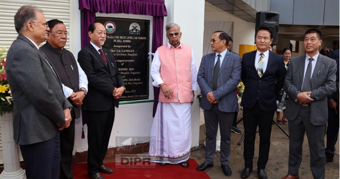 GOVERNOR LA GANESAN INAUGURATED MULTI LEVEL CAR PARKINGS, P.R HILL, IN THE STATE CAPITAL, KOHIMA