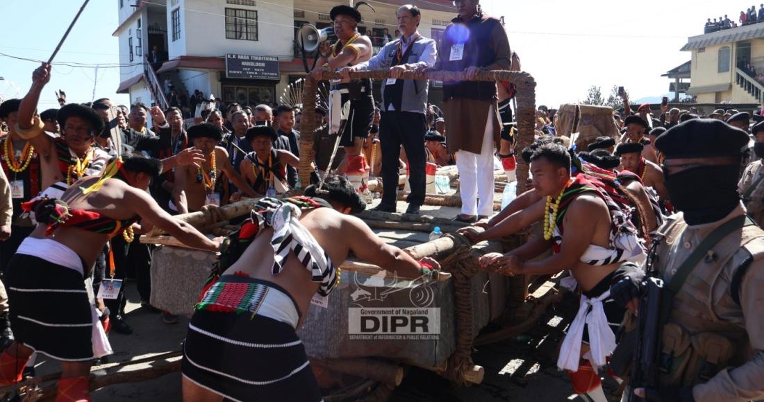 STONE PULLING CEREMONY MARKS 25 YEARS OF HORNBILL FESTIVAL