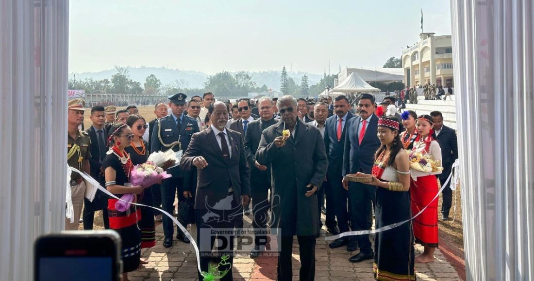 GOVERNOR LA GANESAN INAUGURATES EXHIBITION STALLS COMMEMORATING THE 76th REPUBLIC DAY AT KOHIMA