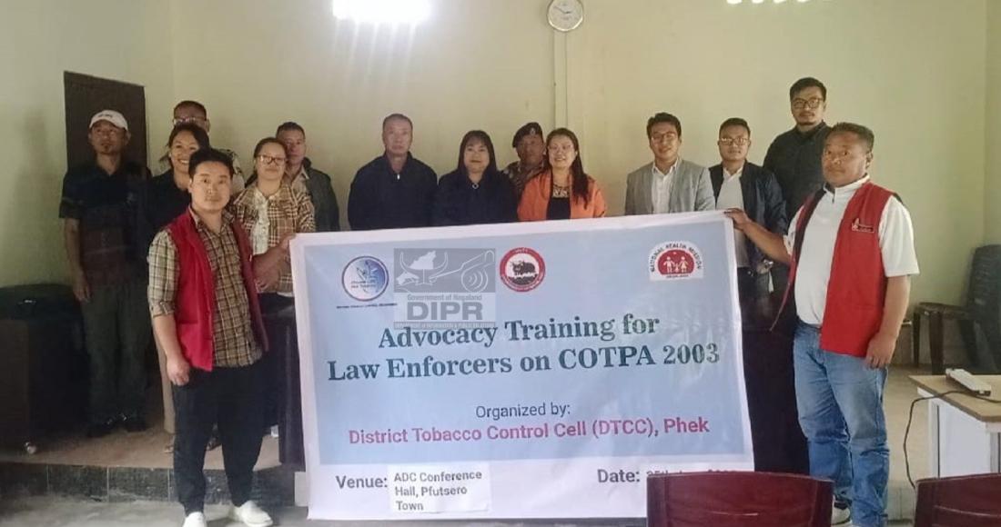 ADC Pfutsero, Mhalo Humtsoe along with trainers during Advocacy Training for law enforcers on COTPA