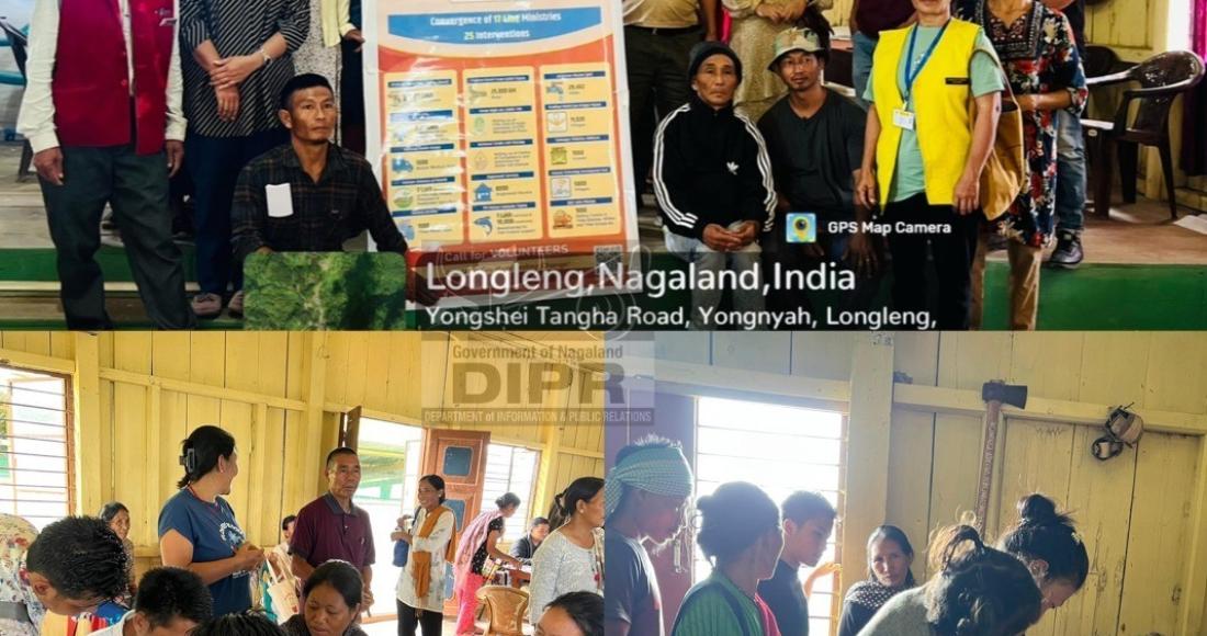 EAC Longleng, Imkongnukla Ao along with other officials during the 9th day of the Dharti Aaba Janbhagidari Abhiyaan tour at Tangha