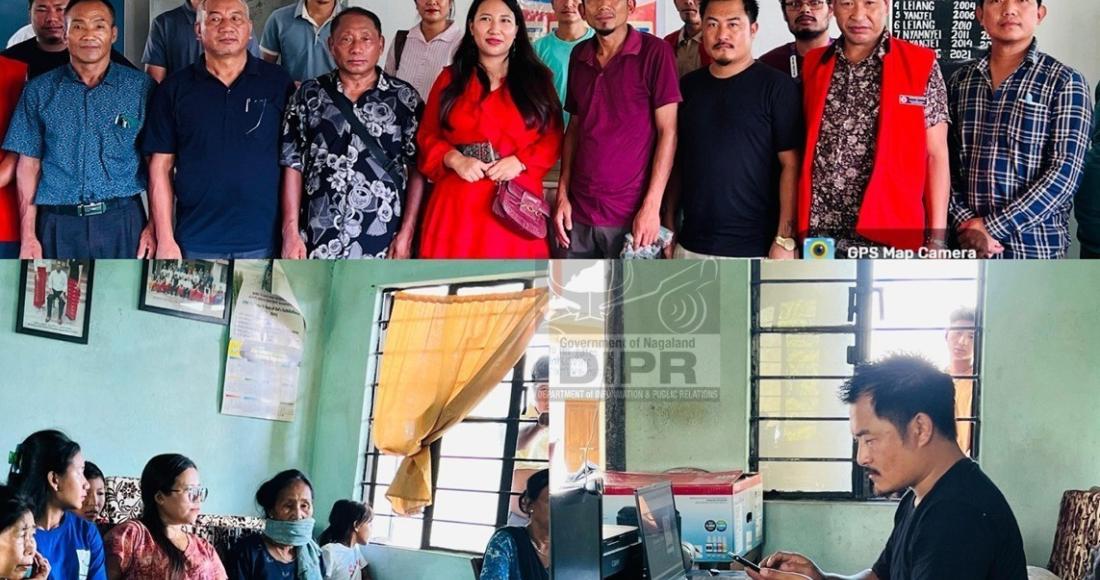 EAC Longleng, Imkongnukla Ao along with other officials, during the 10th day of the Dharti Aaba Janbhagidari Abhiyaan tour at Yongam Village, Longleng