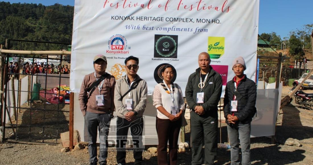 DPRO Mon Meyisusu Jamir with Media Team at the International Hornbill Festival Mon Edition 2025