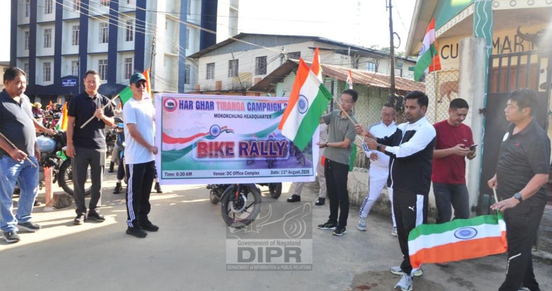 MOKOKCHUNG FLAGS OFF ‘HAR GHAR TIRANGA’ BIKE RALLY TO CELEBRATE 80TH INDEPENDENCE DAY