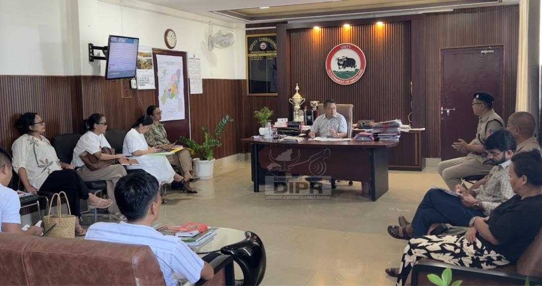 DC Chumoukedima, Polan John, chairing a meeting on district’s Anti-drug Campaign held at DC’s office chamber, Chumoukedima
