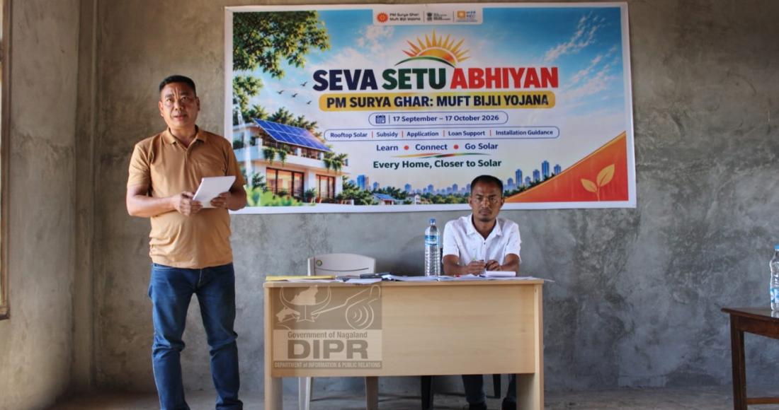 SDO (E)-1 Tuensang, Er. Madangliba Walling speaking during Seva Setu programme at Noklak