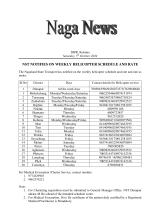 NST NOTIFIES ON WEEKLY HELICOPTER SCHEDULE AND RATE