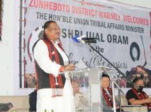 UNION MINISTER JUAL ORAM, VISITS ZUNHEBOTO DISTRICT